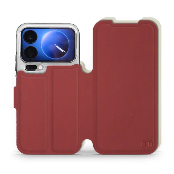 Phone Case Xiaomi 17 Pro - Design Dark Red with Platinum