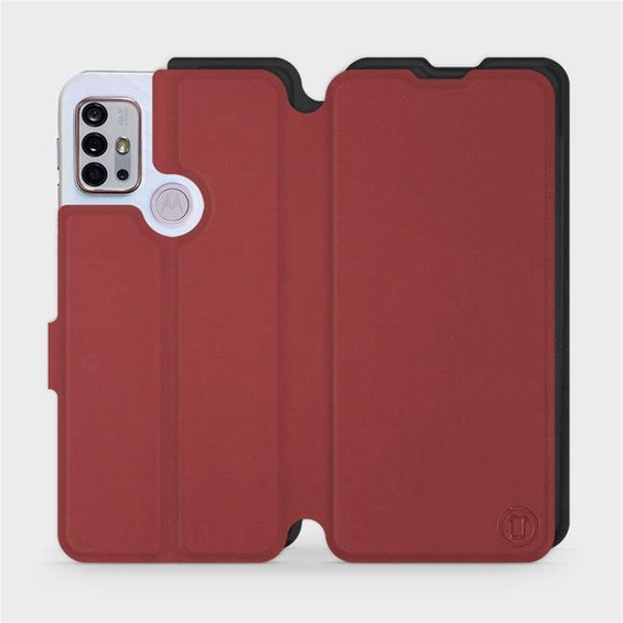 Hülle für Motorola Moto G10 - Farbe Dunkelrot mit Schwarz