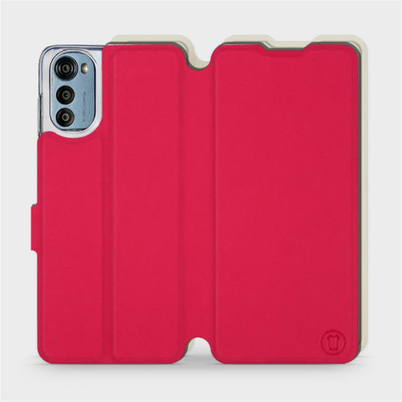 Phone Case Motorola Moto E32s - Design Red with Platinum