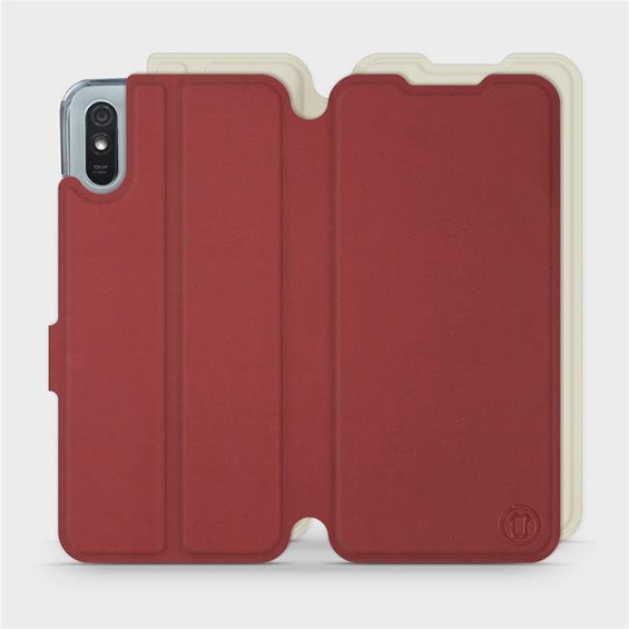 Phone Case Xiaomi Redmi 9A - Design Dark Red with Platinum