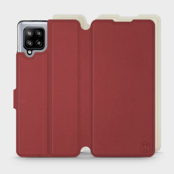Phone Case Samsung Galaxy A42 - Design Dark Red with Platinum