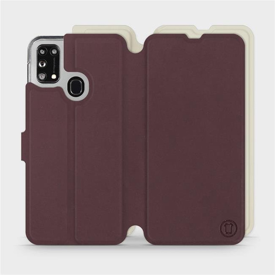 Etui Soft Touch do Samsung Galaxy M31 - wzór Matowy burgund z platyną