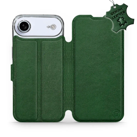 Etui ze skóry naturalnej do Apple iPhone 17 Air - wzór Green Leather