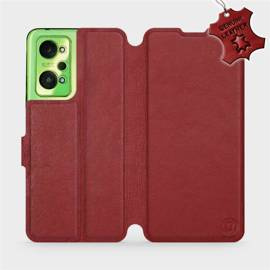 Etui ze skóry naturalnej do Realme GT Neo 2 - wzór Dark Red Leather