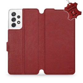 Phone Case Samsung Galaxy A72 - Design Dark Red Leather