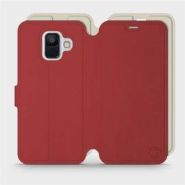 Phone Case Samsung Galaxy A6 2018 - Design Dark Red with Platinum