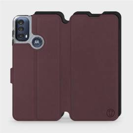 Phone Case Motorola Moto E30 - Design Burgundy with Black