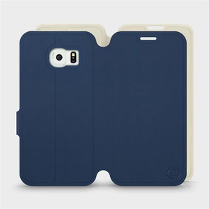 Phone Case Samsung Galaxy S6 Edge - Design Navy with Platinum