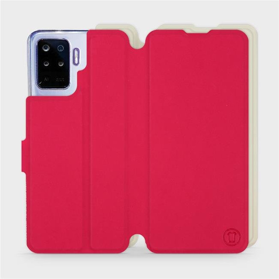 Hülle für OPPO Reno 5 Lite - Farbe Rot mit Platin