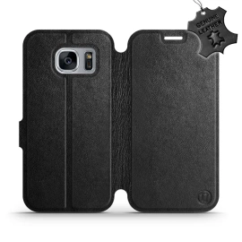 Etui ze skóry naturalnej do Samsung Galaxy S7 Edge - wzór Black Leather