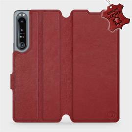 Phone Case Sony Xperia 1 IV - Design Dark Red Leather