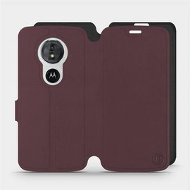 Etui Soft Touch do Motorola Moto G6 Play - wzór Matowy burgund z czernią
