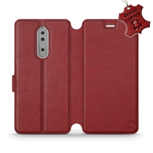 Phone Case Nokia 8 - Design Dark Red Leather