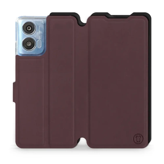 Etui Soft Touch do Motorola Moto G04 - wzór Matowy burgund z czernią