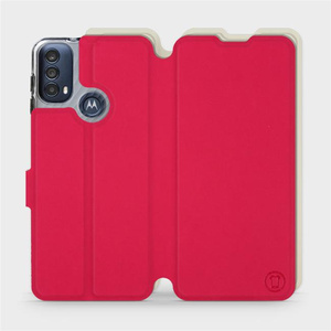 Hülle für Motorola Moto E40 - Farbe Rot mit Platin