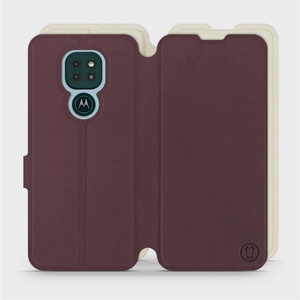 Etui Soft Touch do Motorola Moto G9 Play - wzór Matowy burgund z platyną