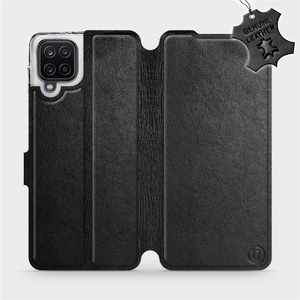 Phone Case Samsung Galaxy A12 - Design Black Leather