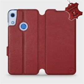 Phone Case Huawei Y6S - Design Dark Red Leather