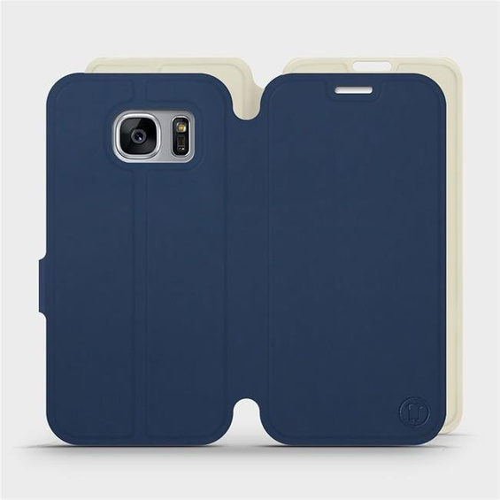 Phone Case Samsung Galaxy S7 Edge - Design Navy with Platinum