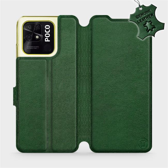 Phone Case Xiaomi POCO C40 - Design Green Leather