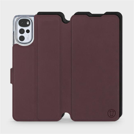 Hülle für Motorola Moto G22 - Farbe Burgund mit Schwarz