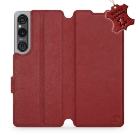 Phone Case Sony Xperia 1 V - Design Dark Red Leather