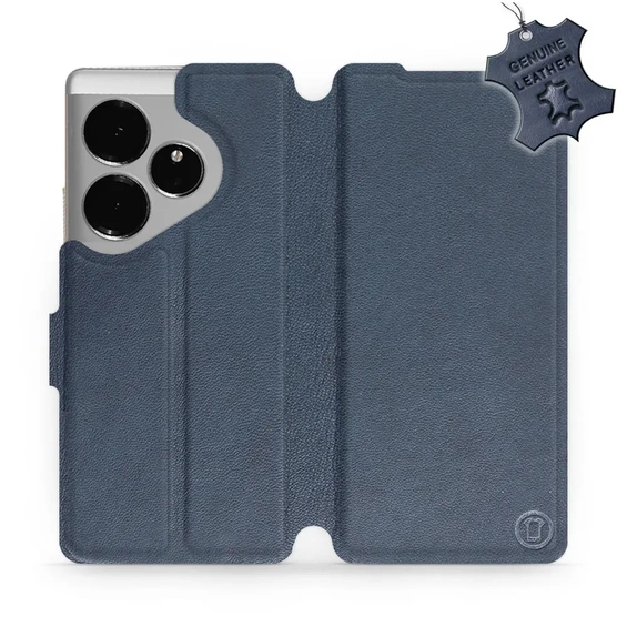 Etui ze skóry naturalnej do Realme GT 6 - wzór Blue Leather