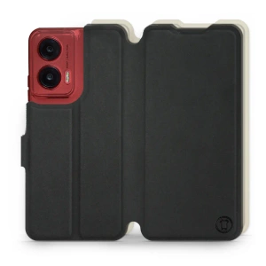 Etui Soft Touch do Motorola Moto G35 5G - wzór Satynowa czerń z platyną