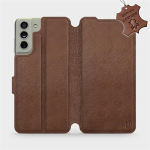 Phone Case Samsung Galaxy S21 FE - Design Brown Leather