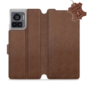 Phone Case Motorola Edge 30 Ultra - Design Brown Leather