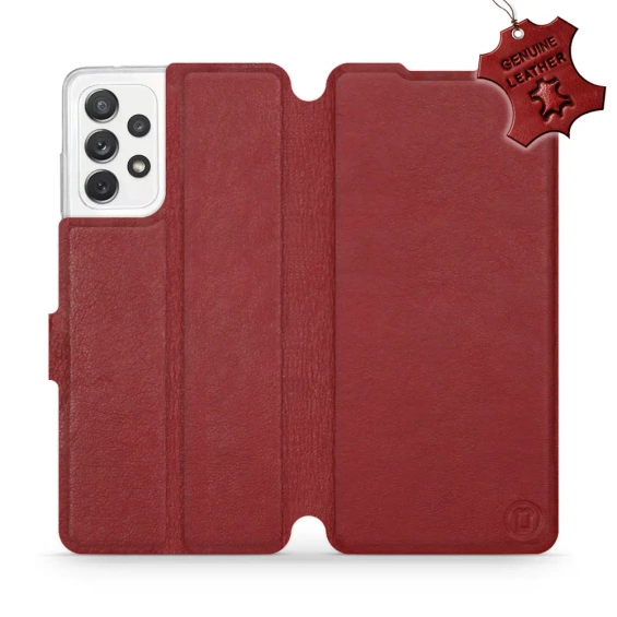 Phone Case Samsung Galaxy A72 - Design Dark Red Leather