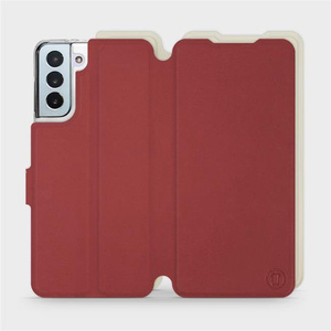 Phone Case Samsung Galaxy S21 Plus - Design Dark Red with Platinum