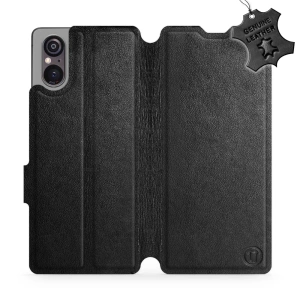 Phone Case Sony Xperia 5 V - Design Black Leather