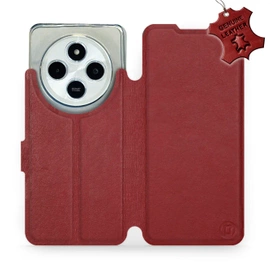 Phone Case Xiaomi POCO C75 - Design Dark Red Leather