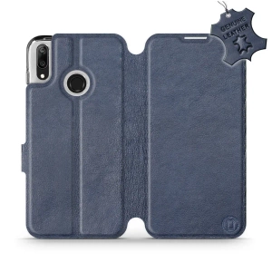 Phone Case Huawei Y7 2019 - Design Blue Leather
