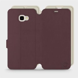 Phone Case Samsung Galaxy J4 Plus 2018 - Design Burgundy with Platinum