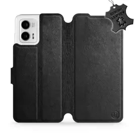 Phone Case Motorola Moto G73 5G - Design Black Leather