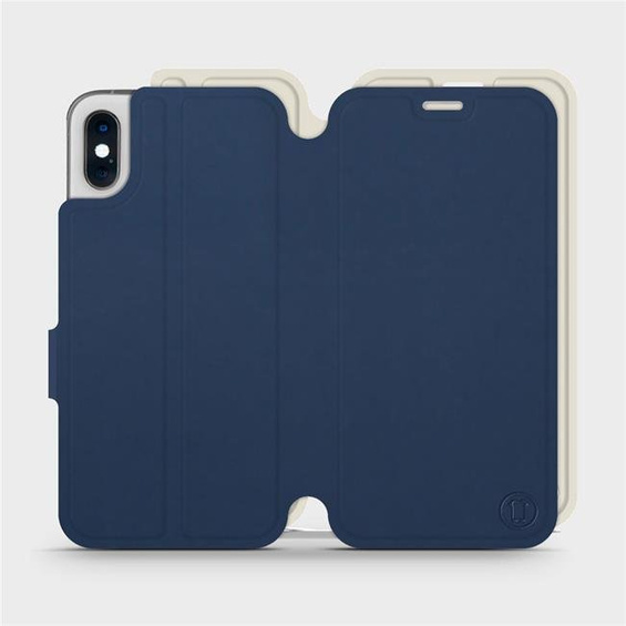 Phone Case Apple iPhone XS - Design Navy with Platinum