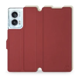 Phone Case Motorola Edge 50 Fusion - Design Dark Red with Platinum