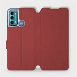 Phone Case Motorola Moto G60 - Design Dark Red with Platinum