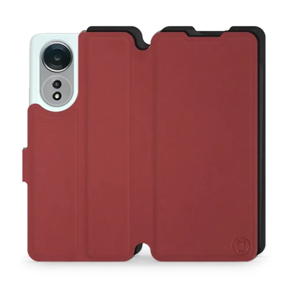 Phone Case OPPO A58 - Design Dark Red with Black
