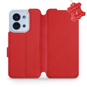 Etui ze skóry naturalnej do Xiaomi Redmi 15C - wzór Red Leather