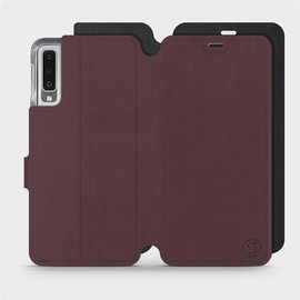 Phone Case Samsung Galaxy A7 2018 - Design Burgundy with Black