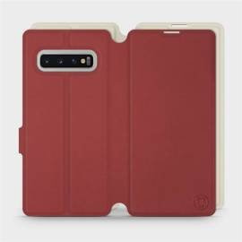 Phone Case Samsung Galaxy S10 Plus - Design Dark Red with Platinum
