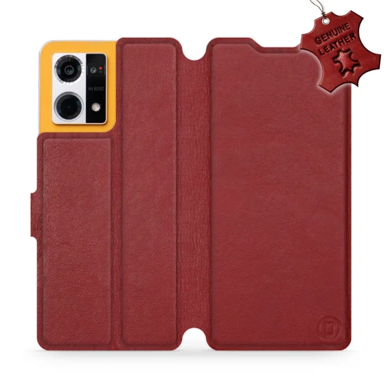 Hülle für Oppo Reno 7 4G - Farbe Dark Red Leather