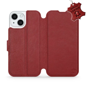 Phone Case Apple iPhone 15 - Design Dark Red Leather