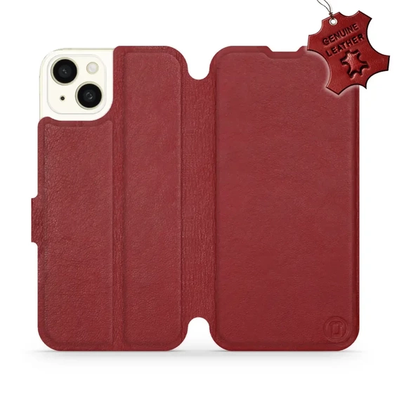 Hülle für Apple iPhone 15 Plus - Farbe Dark Red Leather