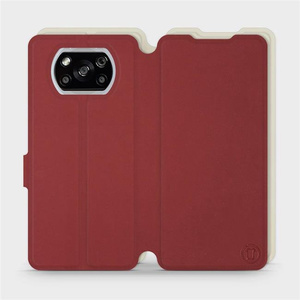 Hülle für Xiaomi POCO X3 NFC - Farbe Dunkelrot mit Platin