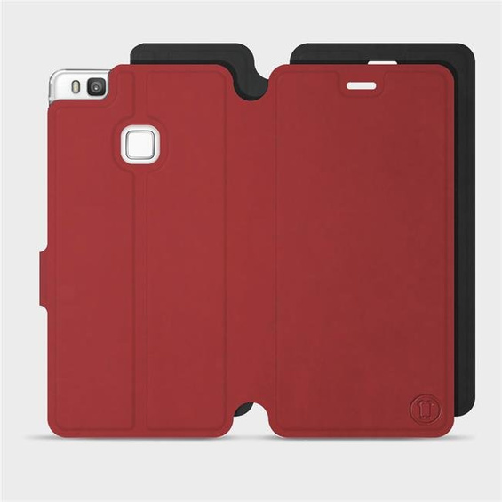 Hülle für Huawei P9 Lite - Farbe Dunkelrot mit Schwarz