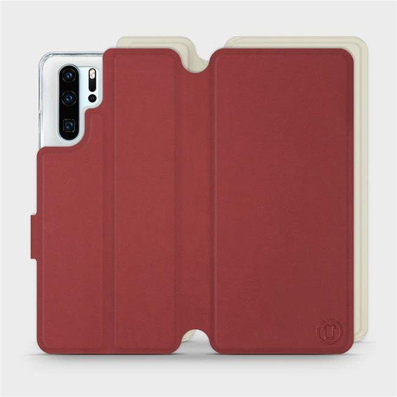 Phone Case Huawei P30 Pro - Design Dark Red with Platinum